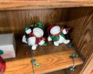 Avon Christmas Snowmen Lighted Card Holder