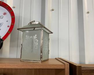 Holiday Glass Snowflake Lantern