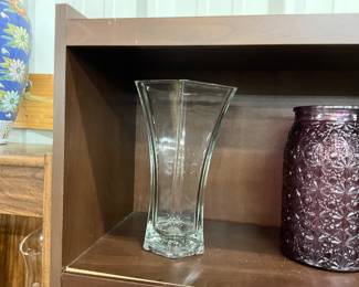 Clear Glass Hexagonal Hoosier Vase
