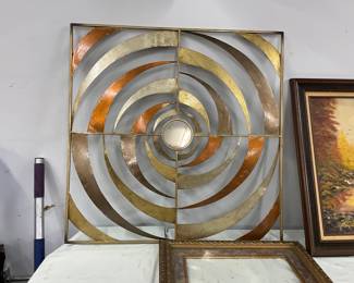 Metal Glass Wall Hanging Plaque