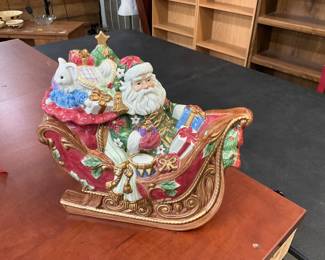 Fitz & Floyd "Santa's Sleigh" Cookie Jar