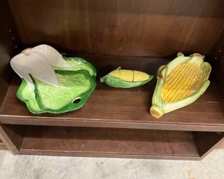 Vegetable Shaped Serving Dish - Corn on the Cob Salt & Pepper Shakers & Tray - Corn on the Cob Serving Dish