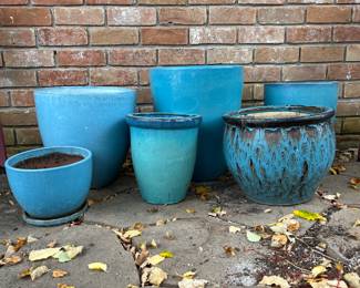 Blue pots. Sold individually.