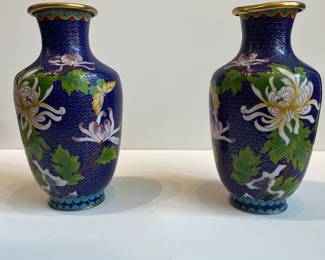 Pair of cloisonne ginger jars. 