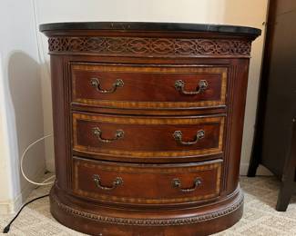 Matching dresser with stone top.