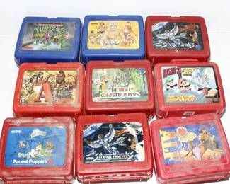 9X Vintage Lunchbox/Pencil Case 1980s/1990s Plastic 