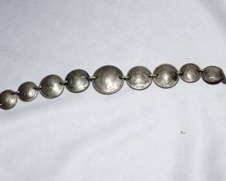 Australia 1943 Coin Bracelet, shilling/pence