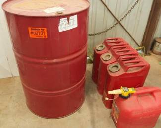  Gas Cans, 55 Gal Drum