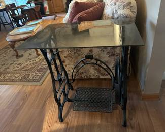 sewing table with glass top