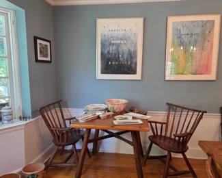 Rustic Primitive Table and Windsor Chairs