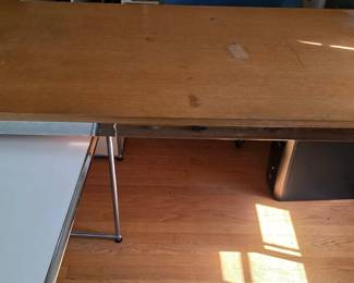 Herman Miller Tubular Steel and Wood Desk