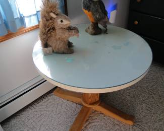 Round glass top table