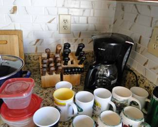 Coffee, knives, yikes, better get some caffeine in you