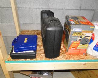 Tools, and shop heater, and plates, of the paper varietpy