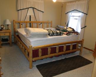 Hand cut, hand trimmed, hand honed, Amish built King sized bed