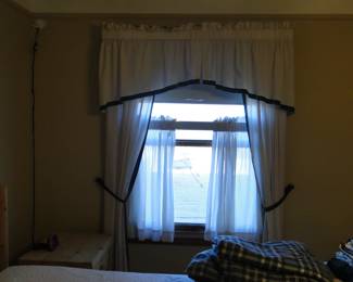 All the drapes, and curtains, and window toppers are also for sale too