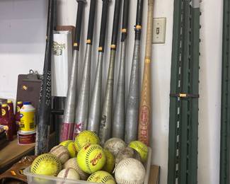 Baseball bats, softballs