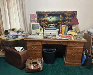 Apple computer, Desk, Velvet Painting, Luggage, printers, scanners, shredder
