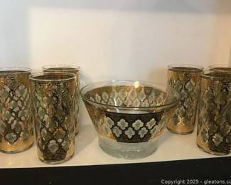 Culver Valencia 22K Gold Glassware
