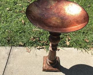 Upcycled Lamp Transformed into Bird Bath