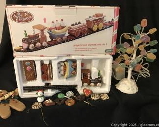 Lemax Sugar and Spice Train Lighted Gumdrop Tree Gingerbread Man