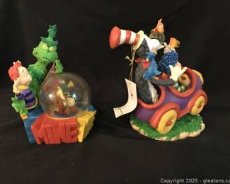 Two Dr Seuss Figures Grinch and the Cat in the Hat