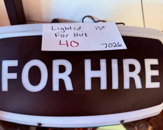 For Hire Sign 