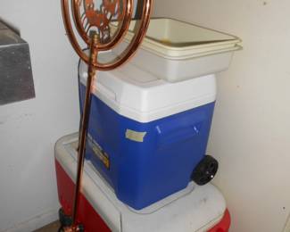 Ice Chest and Sprinkler