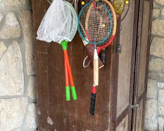 Butterfly nets 
Tennis rackets 