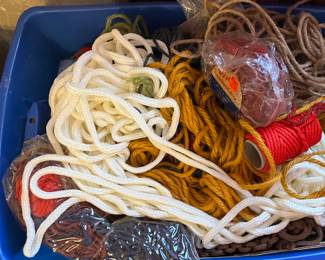 Box of macrame and yard