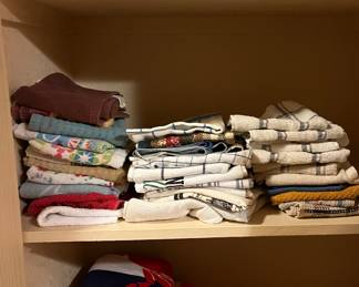 Beach towels, hand towels, rags and bathroom supplies