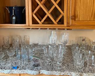 Assortment of sets of bar glasses