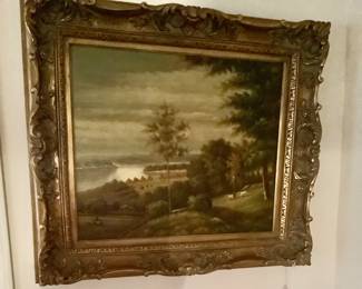 A gorgeous oil,painting in a beautiful frame.