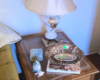 One of the end tables with living room , along with another one and matching coffee table.  
