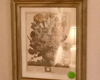 Set of seasonal prints in living room.