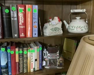 Several coffee table books.