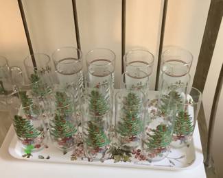Set of Christmas glasses.