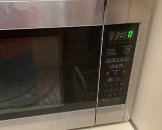 Front of microwave.