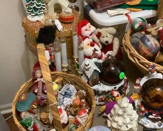 Just a few of the Christmas decorations along with other kitchen items.
