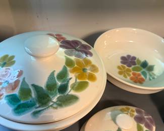 Vintage Franciscan Serving Platter, Bowl, salt and pepper shaker and casserole dish 