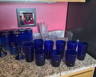 Collection of cobalt glass 