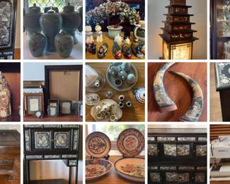 NEWTOWN FANTASTIC FINDS CTBids Online Auction • Bidding Ends 09/18/25 • Pickup 09/20/25     This estate auction features fantastic finds including vintage Asian collectibles, fine gemstone and vintage costume jewelry, art, exquisite vintage Korean inlaid furniture, jewelry boxes and more, plants, household goods, kitchen goods, vintage MCM furniture, clothing, electronics, mystery lots and so much more! What fantastic finds will you find?