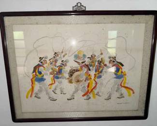 NFF063 Framed Korean Watercolor Painting