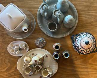 NFF006 - Miniature Antique Tea Sets & Cloisonne Vase