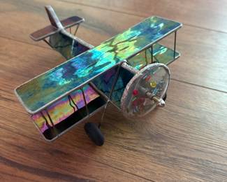 stained glass biplane kaleidoscope