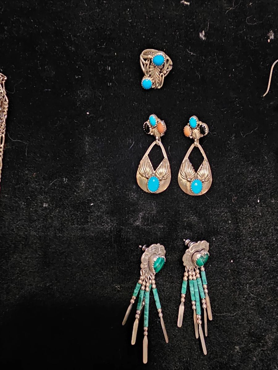 Three of the numerous SIGNED Turquoise pieces in this sale. 