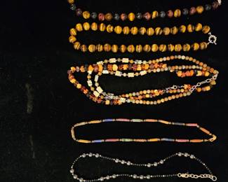 Assorted Sterling stone necklaces 