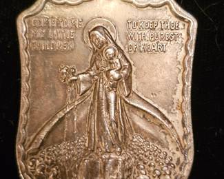 Sterling religious medal 