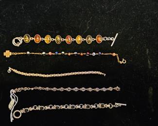 Assorted Sterling bracelets 