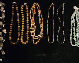 Assorted Sterling stone necklaces 